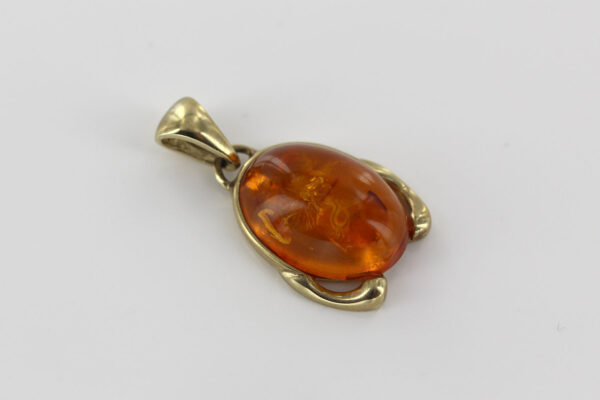Italian Handmade Modern Elegant German Baltic Amber Pendant in 9ct Gold -GP0176 RRP£495!!! - Image 8