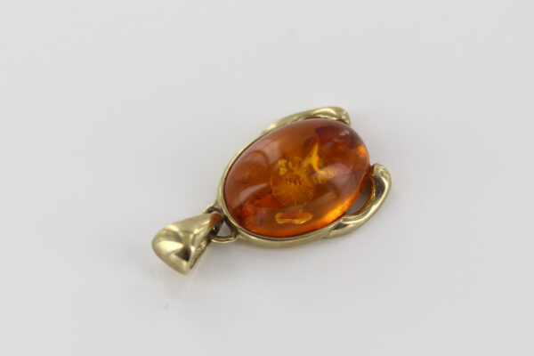 Italian Handmade Modern Elegant German Baltic Amber Pendant in 9ct Gold -GP0176 RRP£495!!! - Image 6