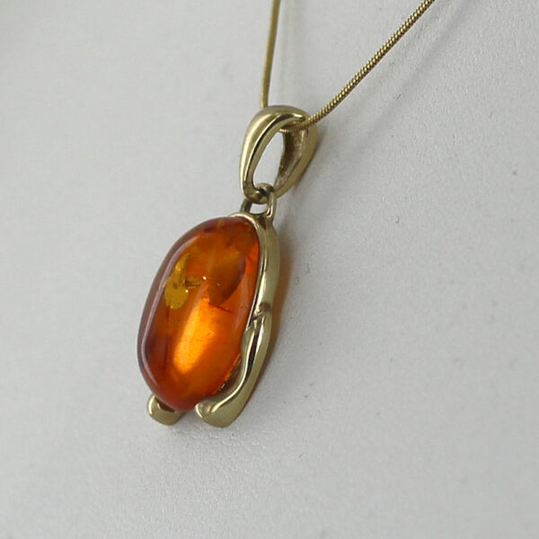 Italian Handmade Modern Elegant German Baltic Amber Pendant in 9ct Gold -GP0176 RRP£495!!! - Image 2