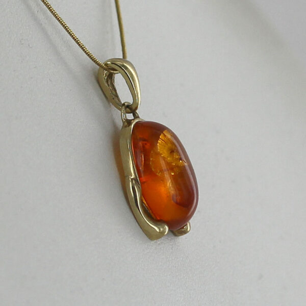 Italian Handmade Modern Elegant German Baltic Amber Pendant in 9ct Gold -GP0176 RRP£495!!! - Image 3