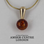 Italian Made Elegant Modern German Baltic Amber Pendant in 9ct solid Gold - GP0203 RRP£195!!!