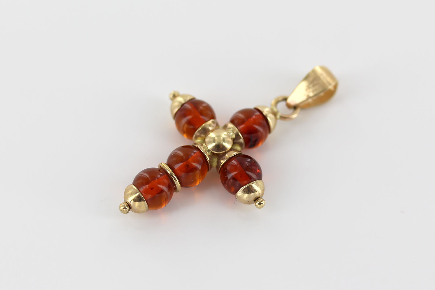 Italian Made Elegant German Baltic Amber Cross Pendant in 14ct Gold -GP0094 RRP£595!!! - Image 5