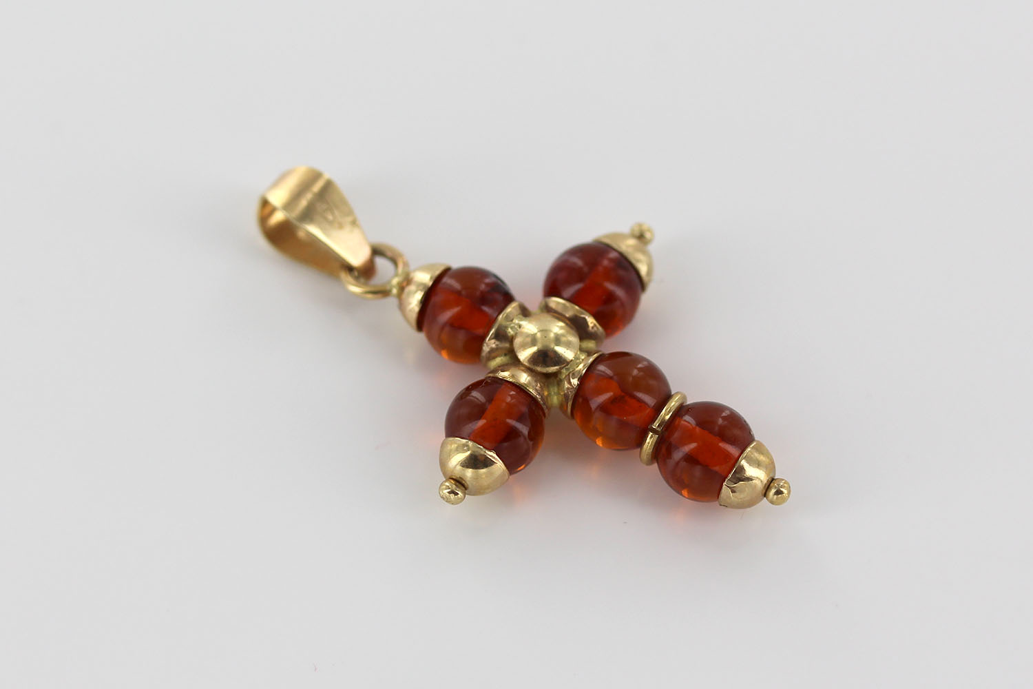 Italian Made Elegant German Baltic Amber Cross Pendant in 14ct Gold -GP0094 RRP£595!!! - Image 8