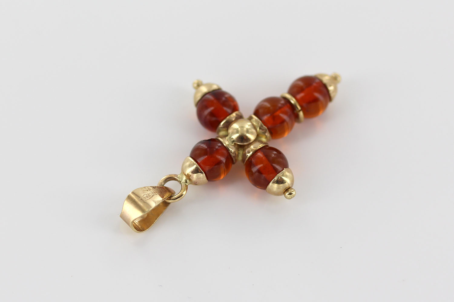 Italian Made Elegant German Baltic Amber Cross Pendant in 14ct Gold -GP0094 RRP£595!!! - Image 7