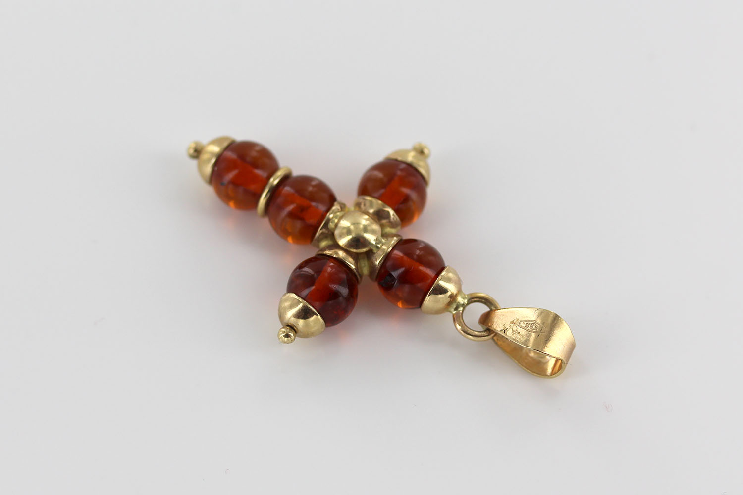 Italian Made Elegant German Baltic Amber Cross Pendant in 14ct Gold -GP0094 RRP£595!!! - Image 9