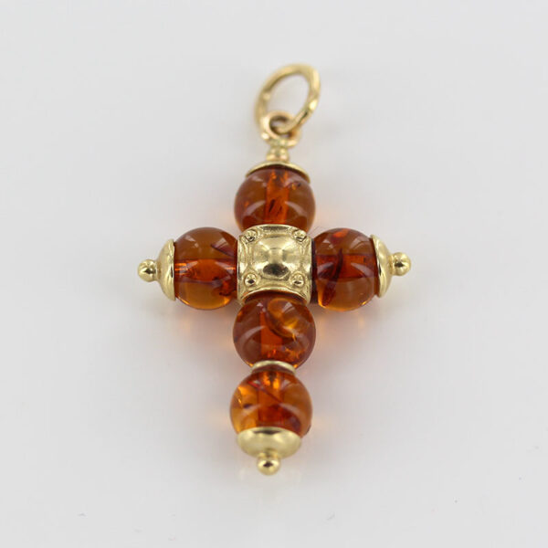 Italian Made Elegant German Baltic Amber Cross Pendant in 14ct solid Gold- GP0094H RRP£675!!! - Image 9