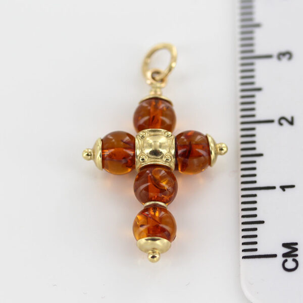 Italian Made Elegant German Baltic Amber Cross Pendant in 14ct solid Gold- GP0094H RRP£675!!! - Image 5