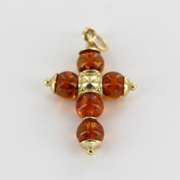 Italian Made Elegant German Baltic Amber Cross Pendant in 14ct solid Gold- GP0094H RRP£675!!! - Image 4