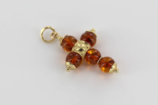 Italian Made Elegant German Baltic Amber Cross Pendant in 14ct solid Gold- GP0094H RRP£675!!! - Image 7