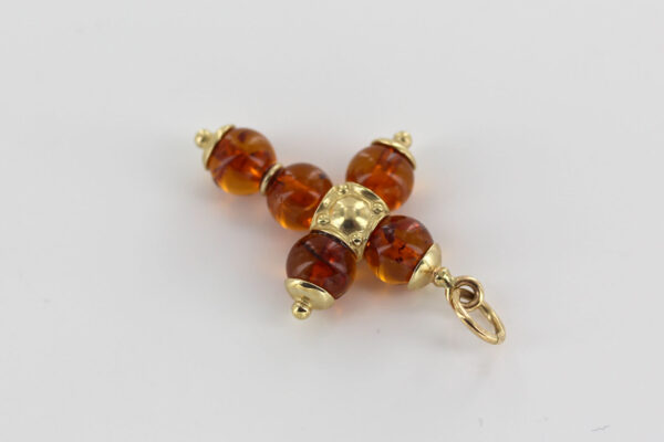 Italian Made Elegant German Baltic Amber Cross Pendant in 14ct solid Gold- GP0094H RRP£675!!! - Image 10