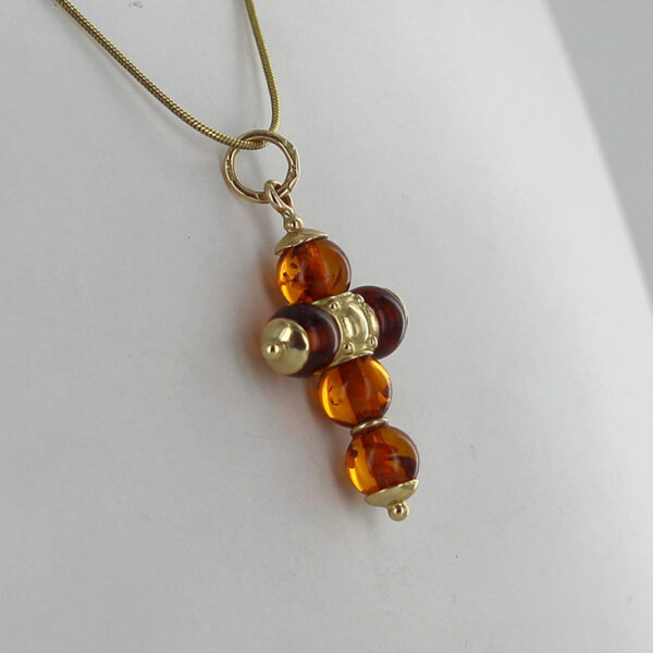 Italian Made Elegant German Baltic Amber Cross Pendant in 14ct solid Gold- GP0094H RRP£675!!! - Image 3