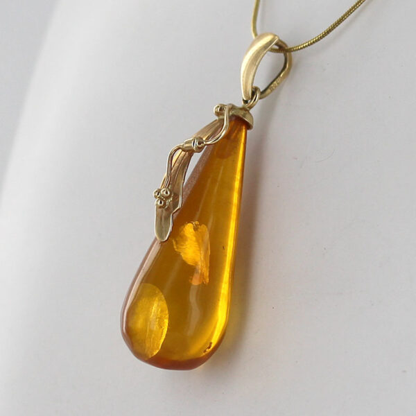 Italian Handmade German Baltic Amber Pendant in 14ct Gold GP0284 RRP£695!!! - Image 2