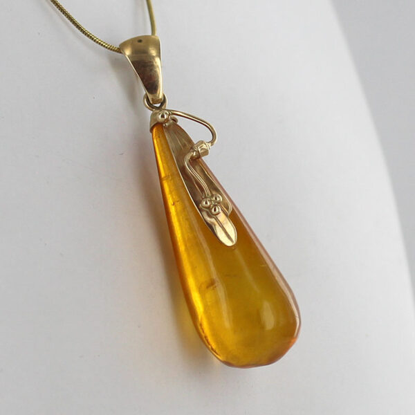 Italian Handmade German Baltic Amber Pendant in 14ct Gold GP0284 RRP£695!!! - Image 3