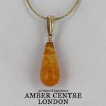 Antique Butterscotch German Baltic Amber Pendant In 14ct solid Italian Gold GP0292 RRP£325!!!