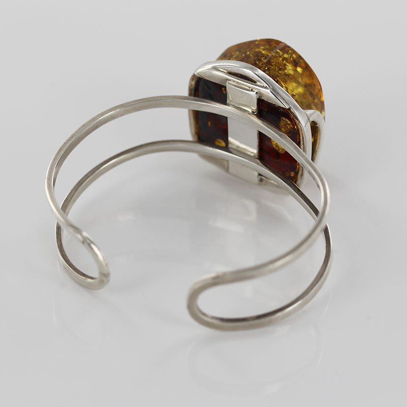 German Green Baltic Amber Handmade Bangle Solid 925 Sterling Silver - BAN050 - RRP£500!!! - Image 5