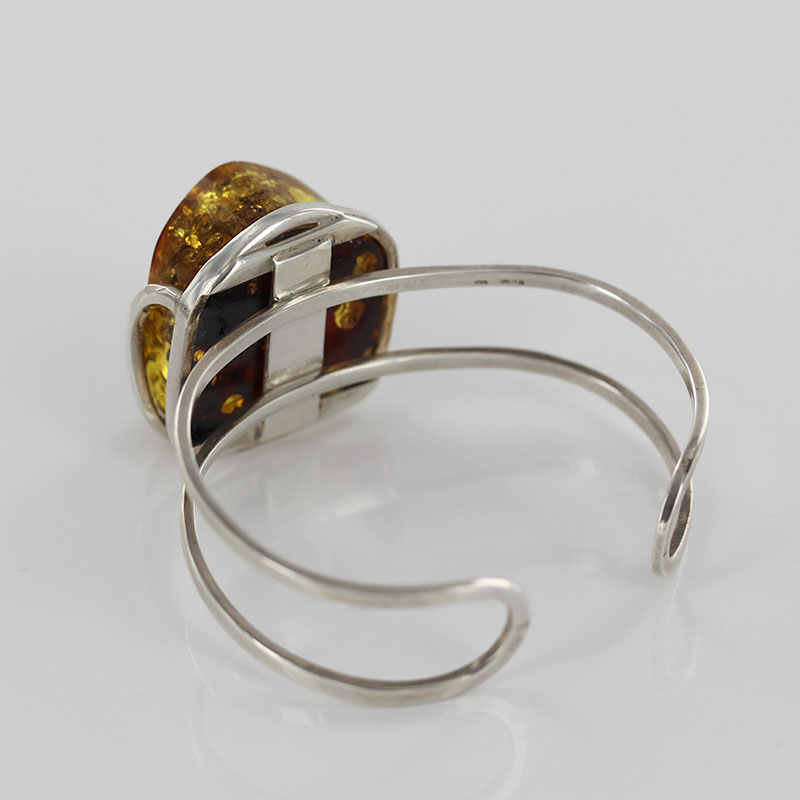 German Green Baltic Amber Handmade Bangle Solid 925 Sterling Silver - BAN050 - RRP£500!!! - Image 6