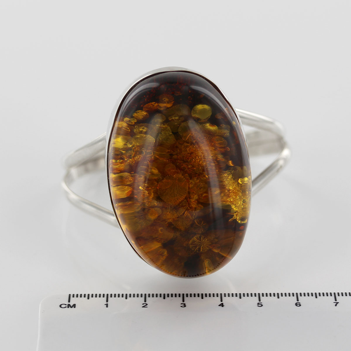 Large Bangle German Honey Baltic Amber Handmade Solid 925 Sterling Silver - BAN052- RRP£1200!!! - Image 5