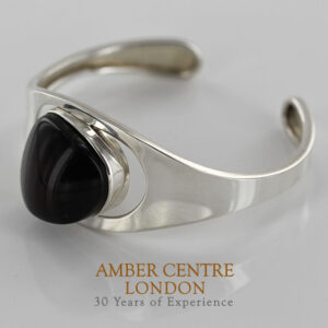 Bangle, German Cherry Baltic Amber Handmade Solid 925 Sterling Silver - BAN053 - RRP£345!!!