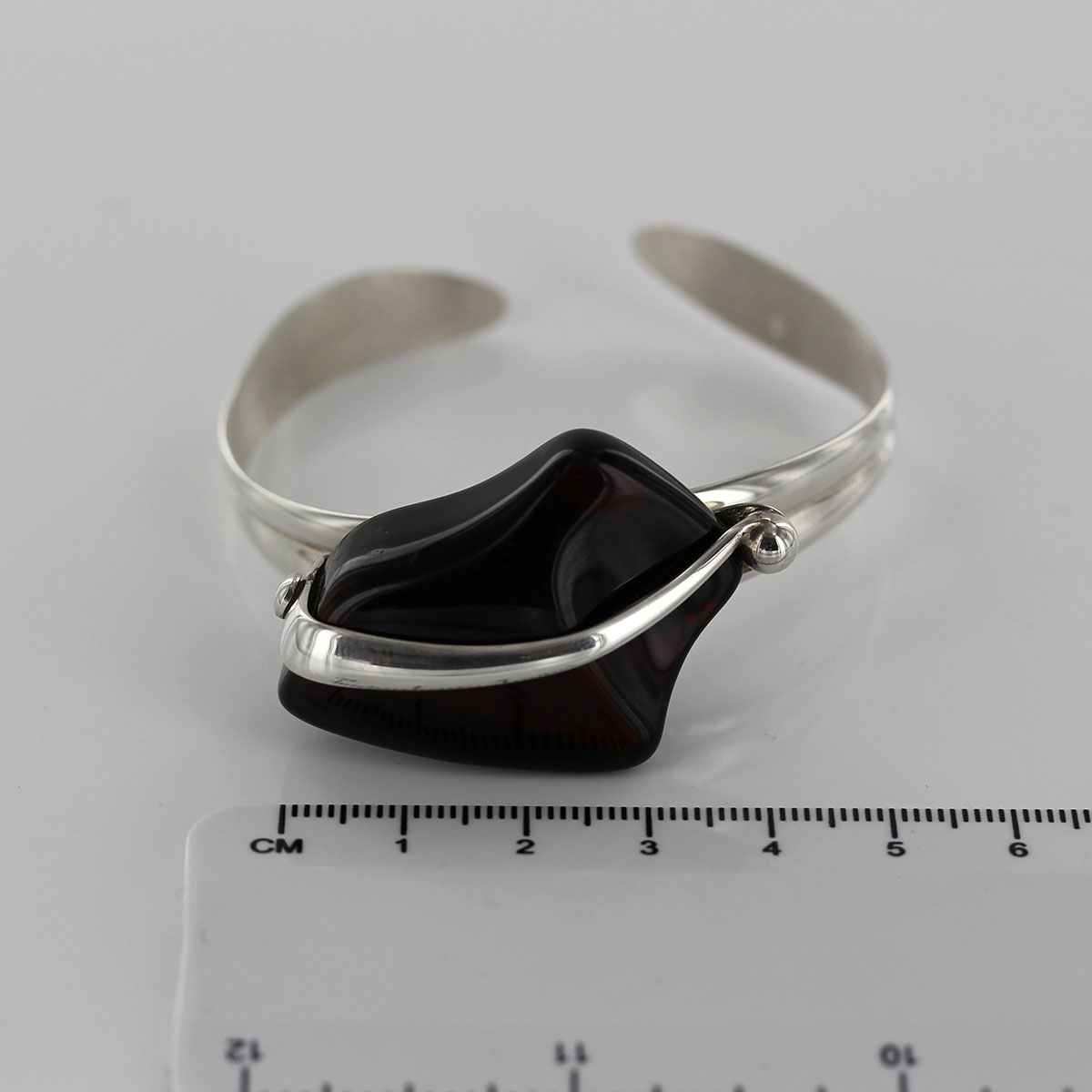 Bangle, German Cherry Baltic Amber Handmade Solid 925 Sterling Silver - BAN055 - RRP£445!!! - Image 3