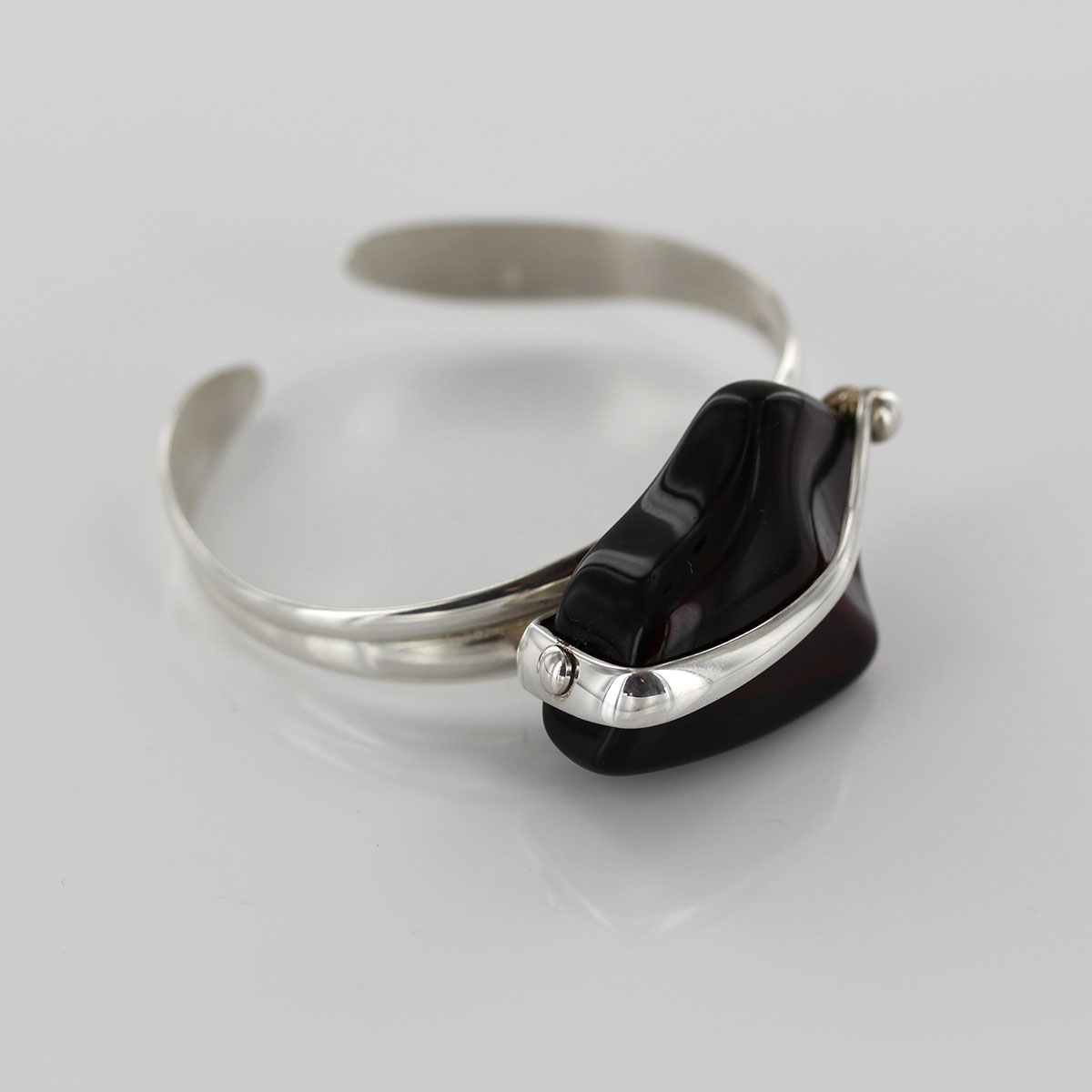 Bangle, German Cherry Baltic Amber Handmade Solid 925 Sterling Silver - BAN055 - RRP£445!!! - Image 4