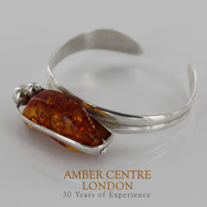 Bangle, German Honey Baltic Amber Handmade Solid 925 Sterling Silver - BAN056 - RRP£445!!!