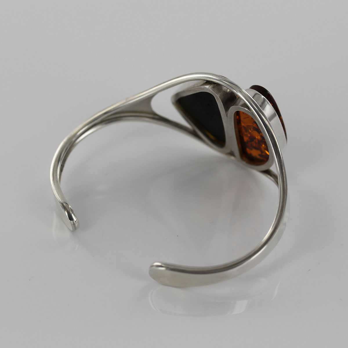 Bangle, German Green/Honey Baltic Ambers Handmade Solid 925 Sterling Silver - BAN057 - RRP£395!!! - Image 5