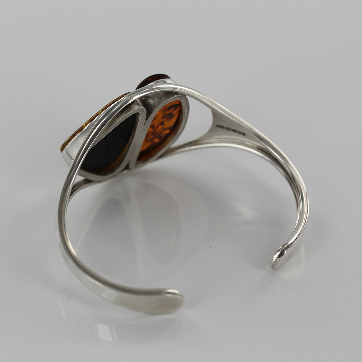 Bangle, German Green/Honey Baltic Ambers Handmade Solid 925 Sterling Silver - BAN057 - RRP£395!!! - Image 6