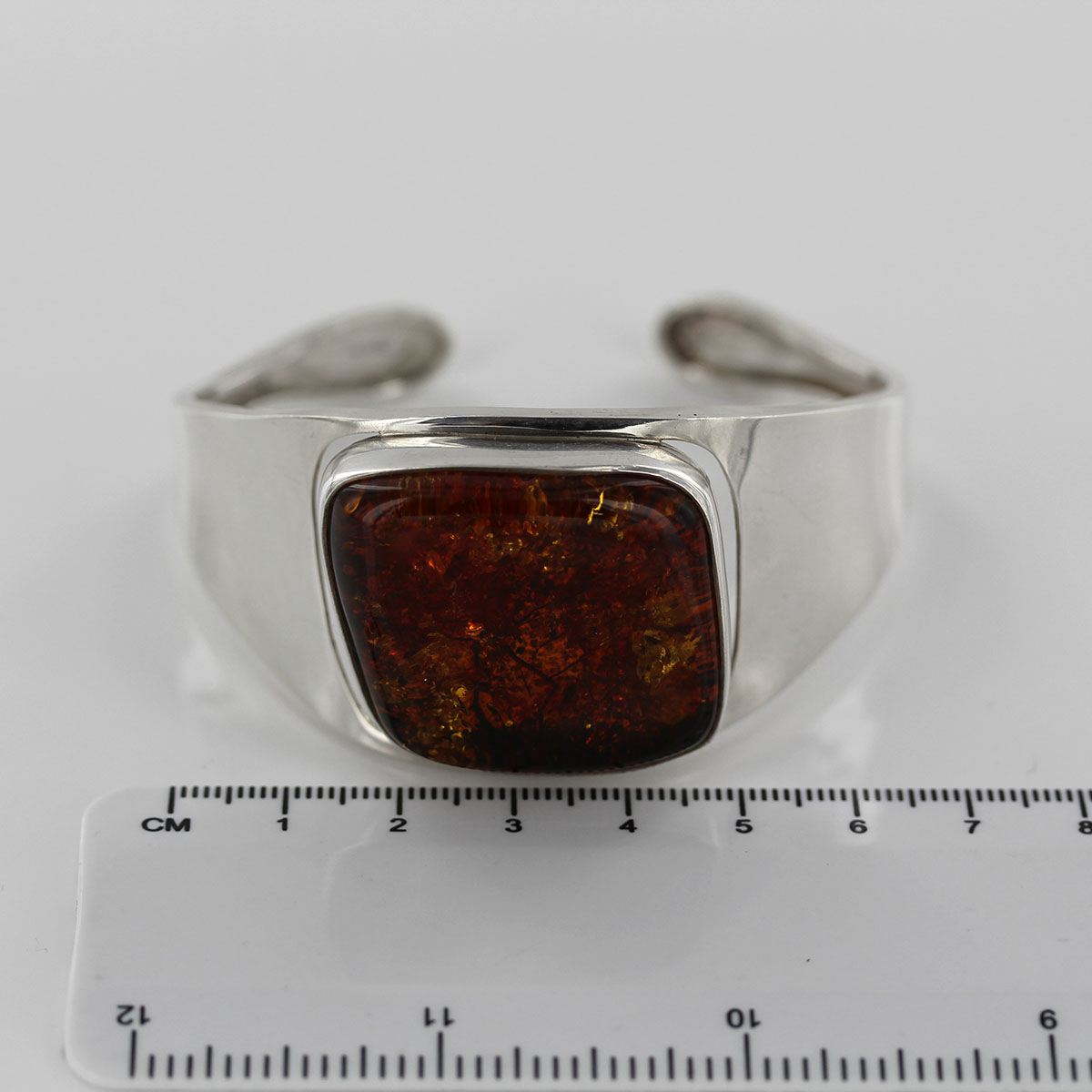 Bangle German Honey Baltic Amber Handmade Solid 925 Sterling Silver - BAN058 - RRP£595!!! - Image 3
