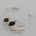 Bangle, German Green Baltic Amber Handmade Solid 925 Sterling Silver - BAN061 - RRP£195!!!