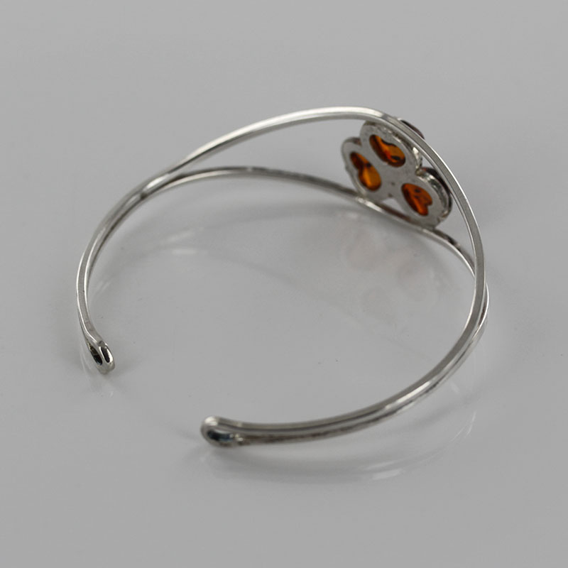 Bangle, German Green Baltic Amber Handmade Bangle "Three hearts" 925 Sterling Silver - BAN063 - RRP£165!!! - Image 5