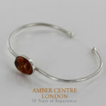 Bangle, German Honey Baltic Amber Handmade Bangle Solid 925 Sterling Silver - BAN064 - RRP£95!!!