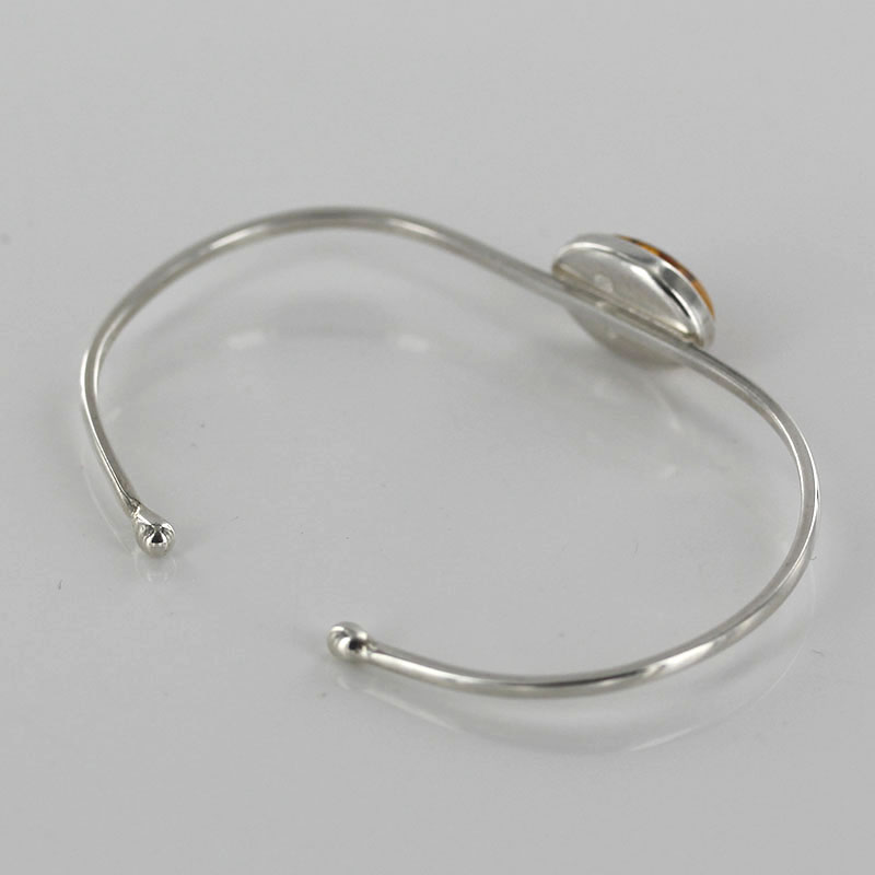 Bangle, German Honey Baltic Amber Handmade Bangle Solid 925 Sterling Silver - BAN064 - RRP£95!!! - Image 6