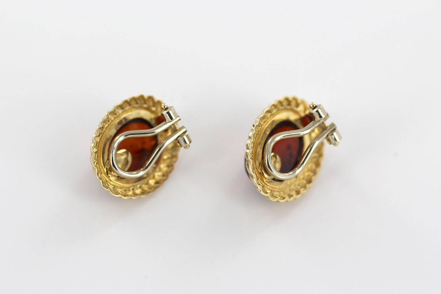 Italian Handmade German Baltic Amber Clip-On Earrings In 14ct Gold-GCL0524 RRP£1300!!! - Image 4