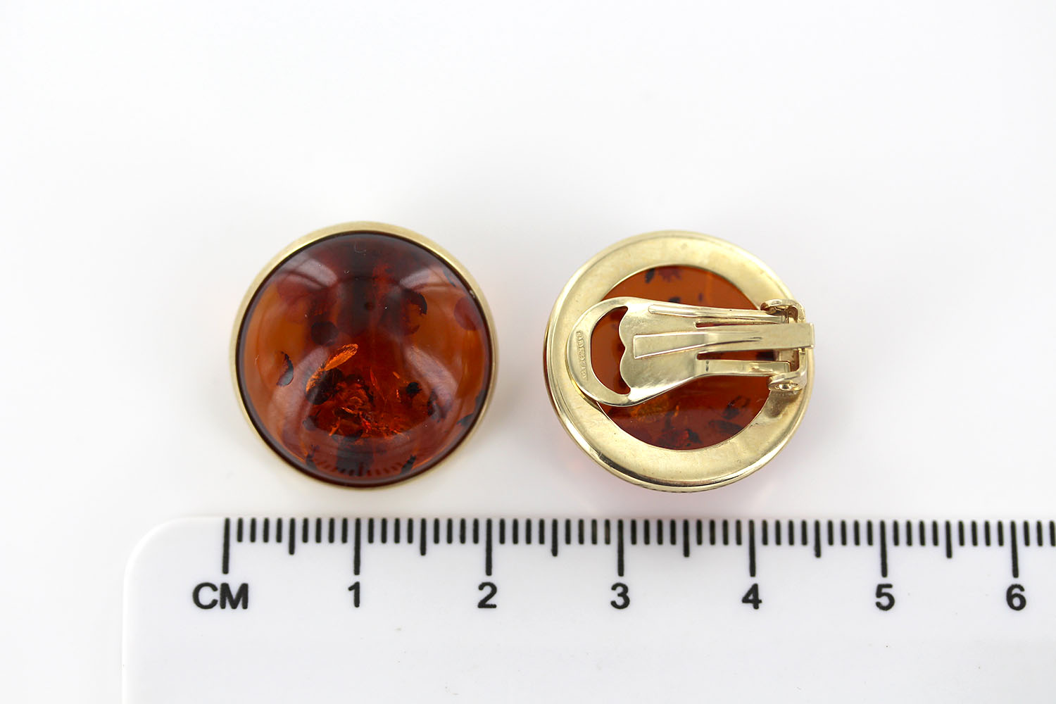 Italian Handmade German Baltic Amber Clip-On Earrings In 9ct Gold-GCL0003 RRP£1100!!! - Image 3