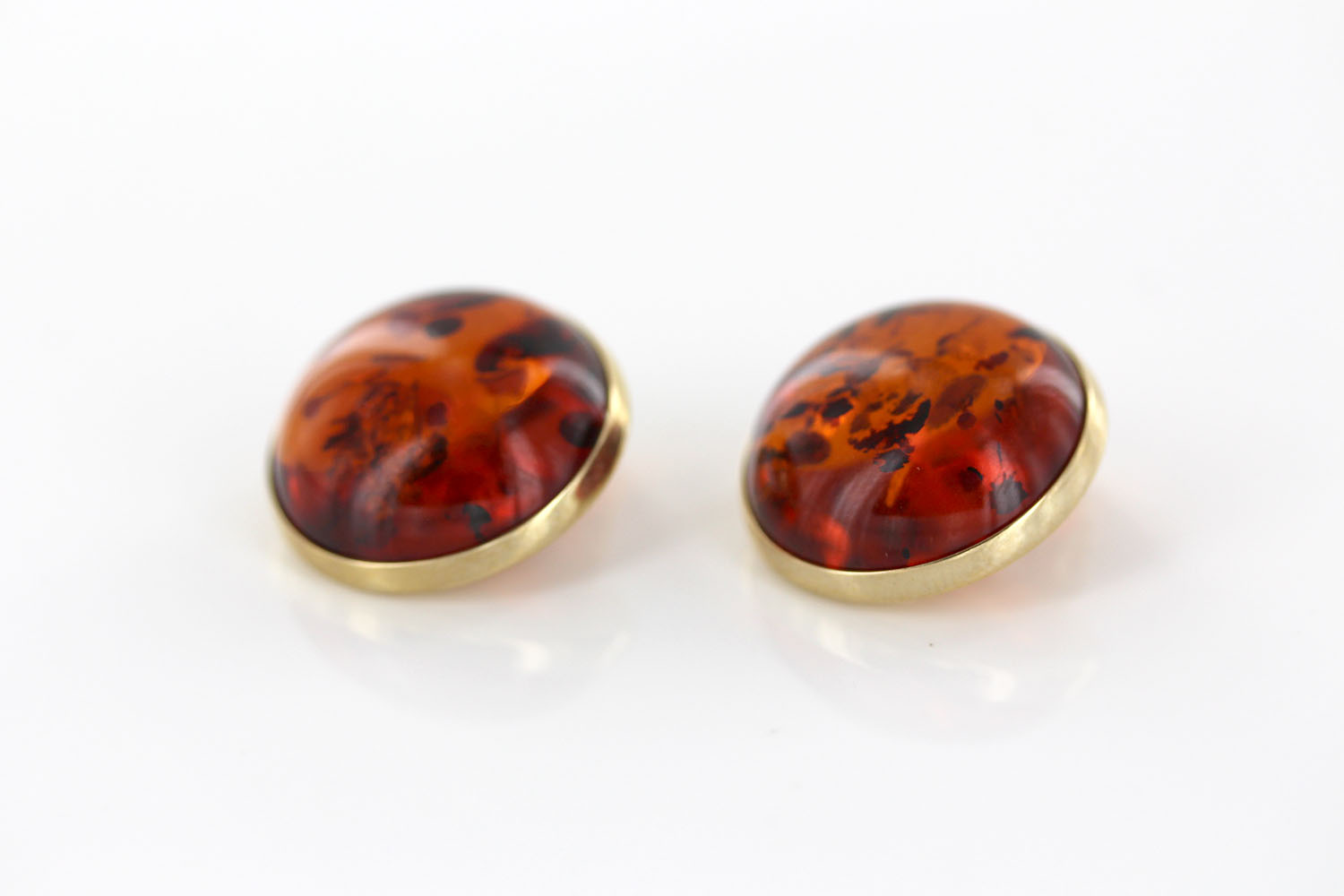 Italian Handmade German Baltic Amber Clip-On Earrings In 9ct Gold-GCL0003 RRP£1100!!! - Image 4