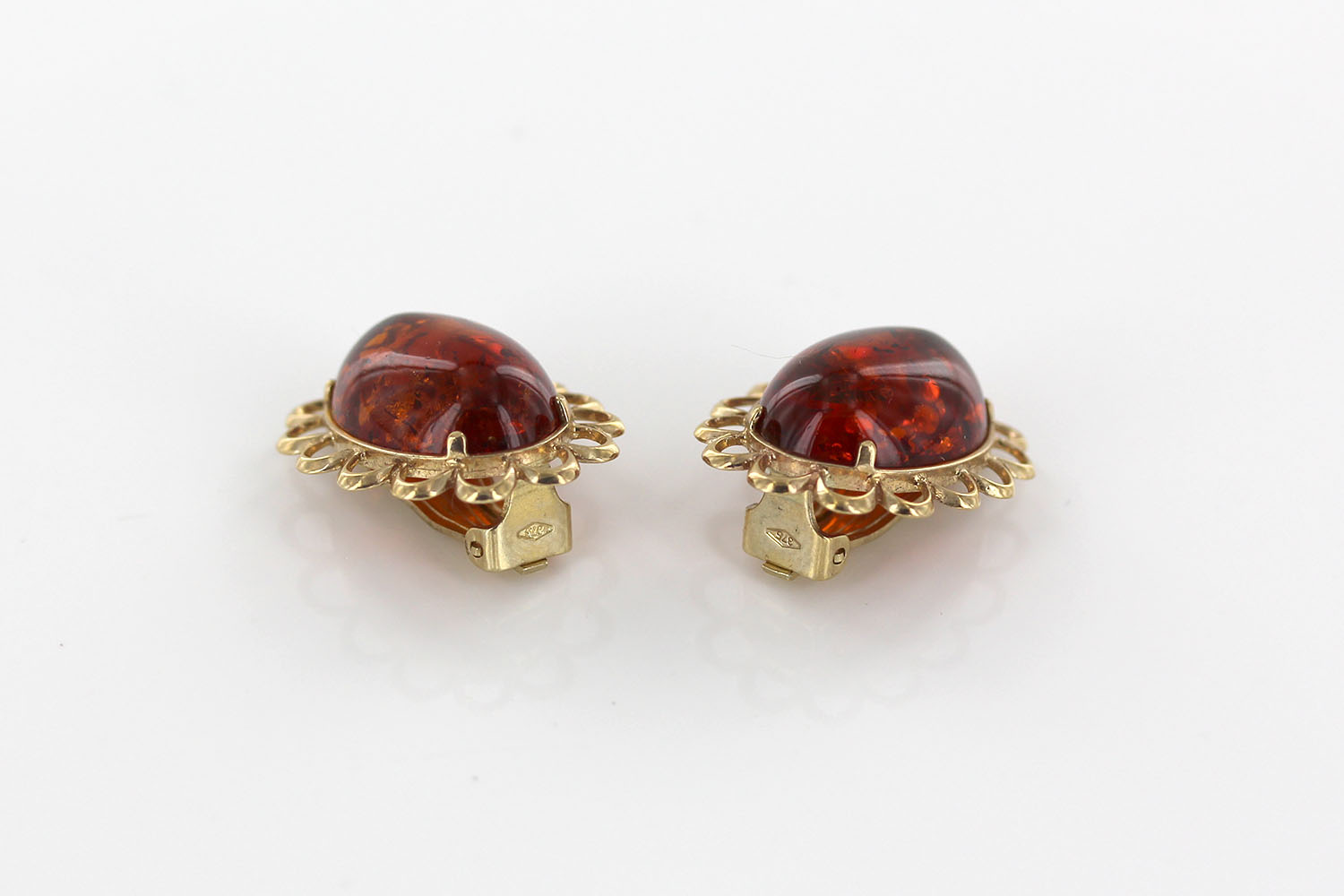 Italian Handmade German Baltic Amber Clip-On Earrings In 9ct Gold-GCL0004 RRP£995!!! - Image 13