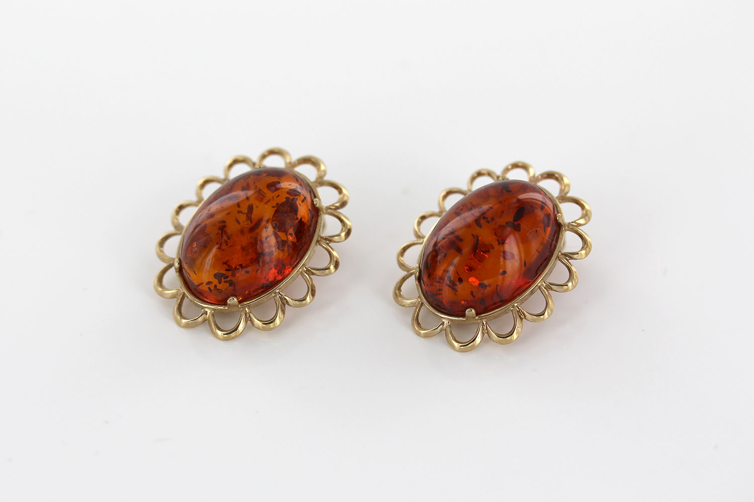 Italian Handmade German Baltic Amber Clip-On Earrings In 9ct Gold-GCL0004 RRP£995!!! - Image 11