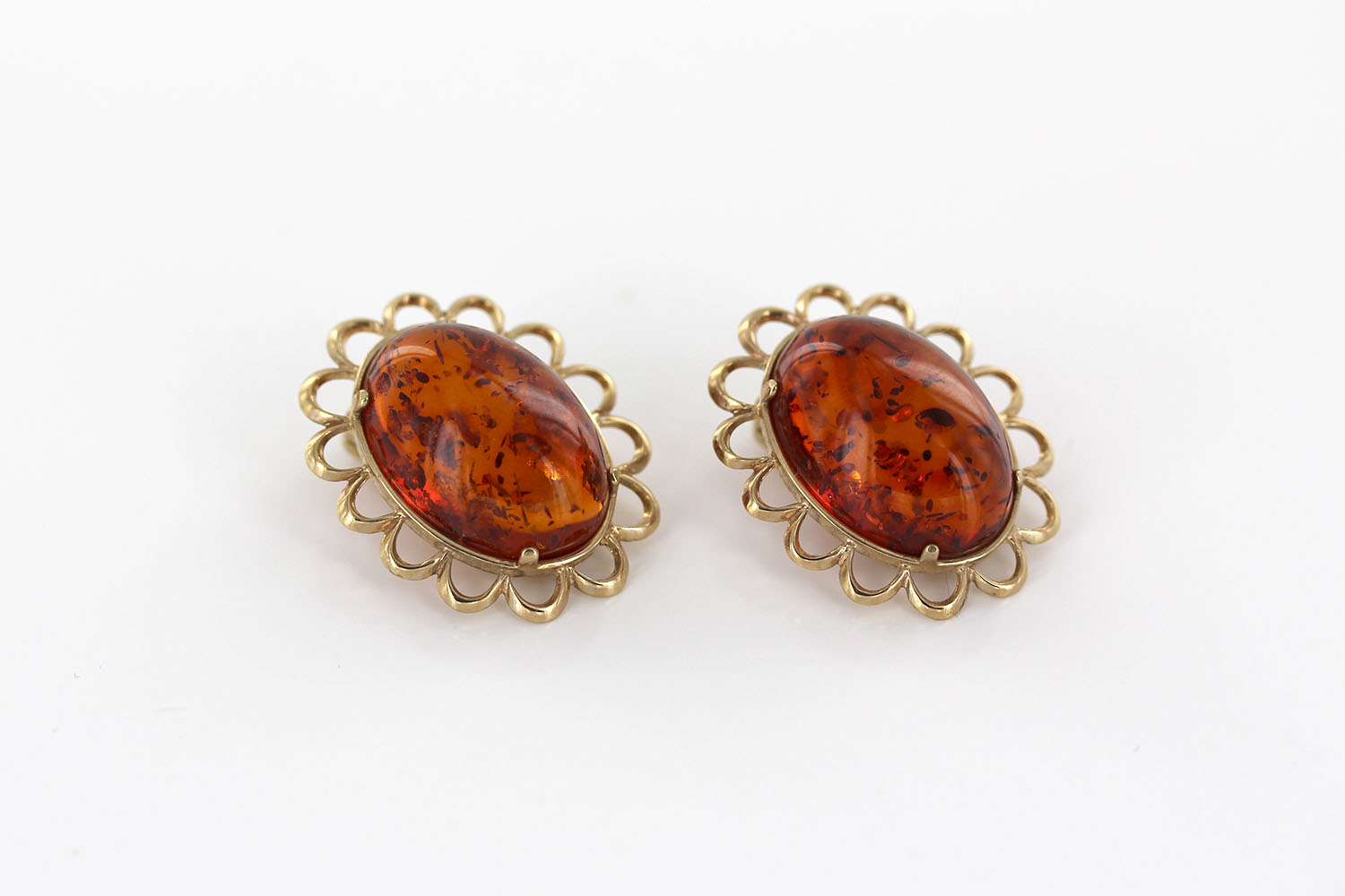 Italian Handmade German Baltic Amber Clip-On Earrings In 9ct Gold-GCL0004 RRP£995!!! - Image 10