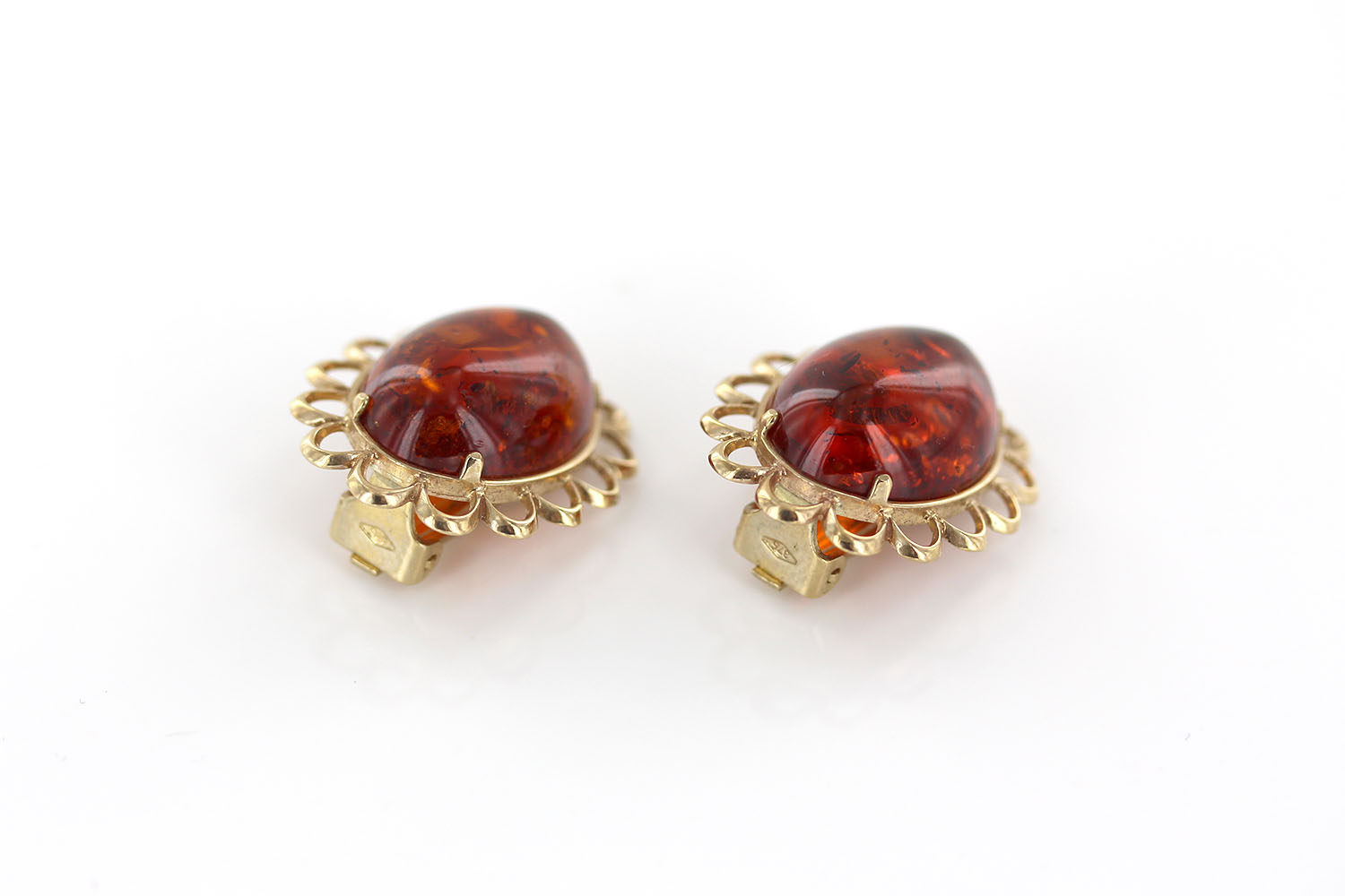 Italian Handmade German Baltic Amber Clip-On Earrings In 9ct Gold-GCL0004 RRP£995!!! - Image 9