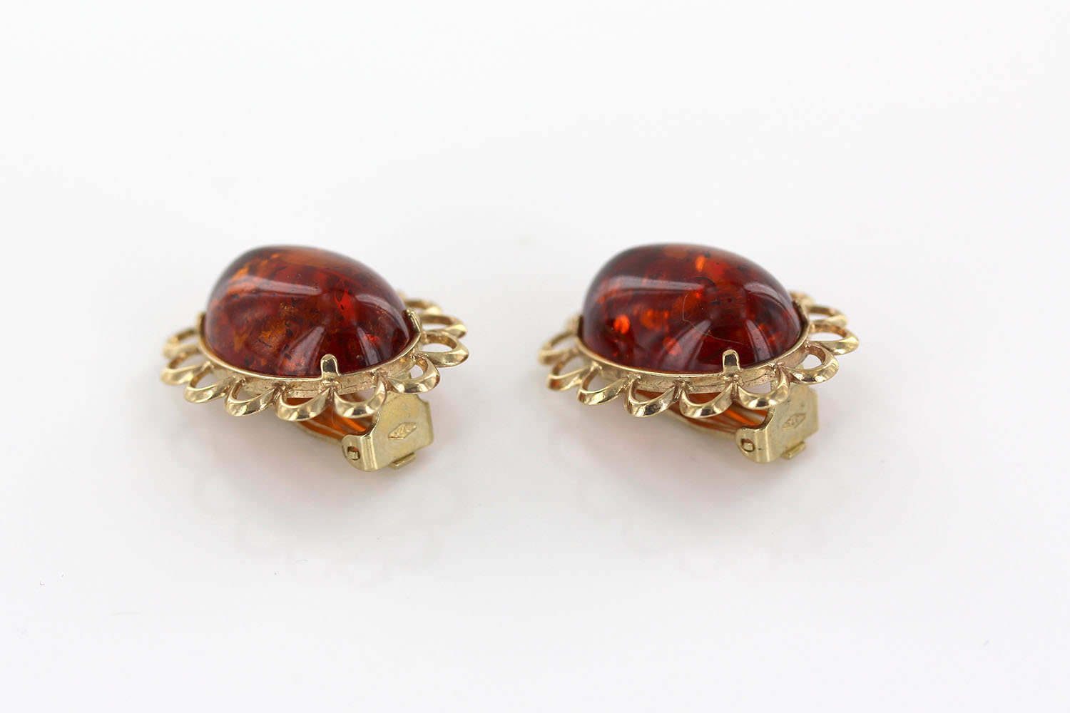 Italian Handmade German Baltic Amber Clip-On Earrings In 9ct Gold-GCL0004 RRP£995!!! - Image 8