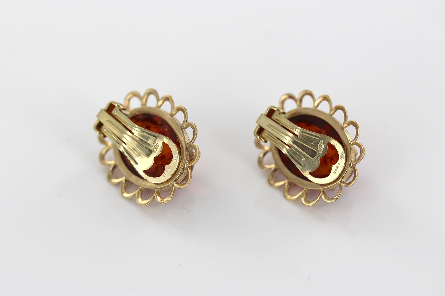 Italian Handmade German Baltic Amber Clip-On Earrings In 9ct Gold-GCL0004 RRP£995!!! - Image 4