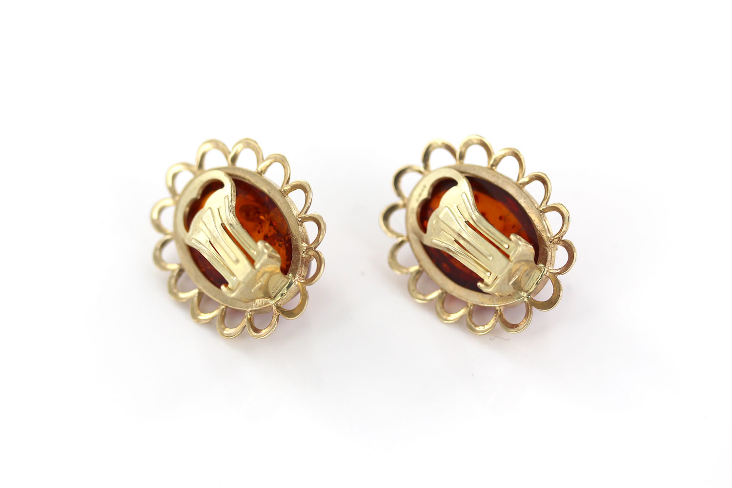 Italian Handmade German Baltic Amber Clip-On Earrings In 9ct Gold-GCL0004 RRP£995!!! - Image 7