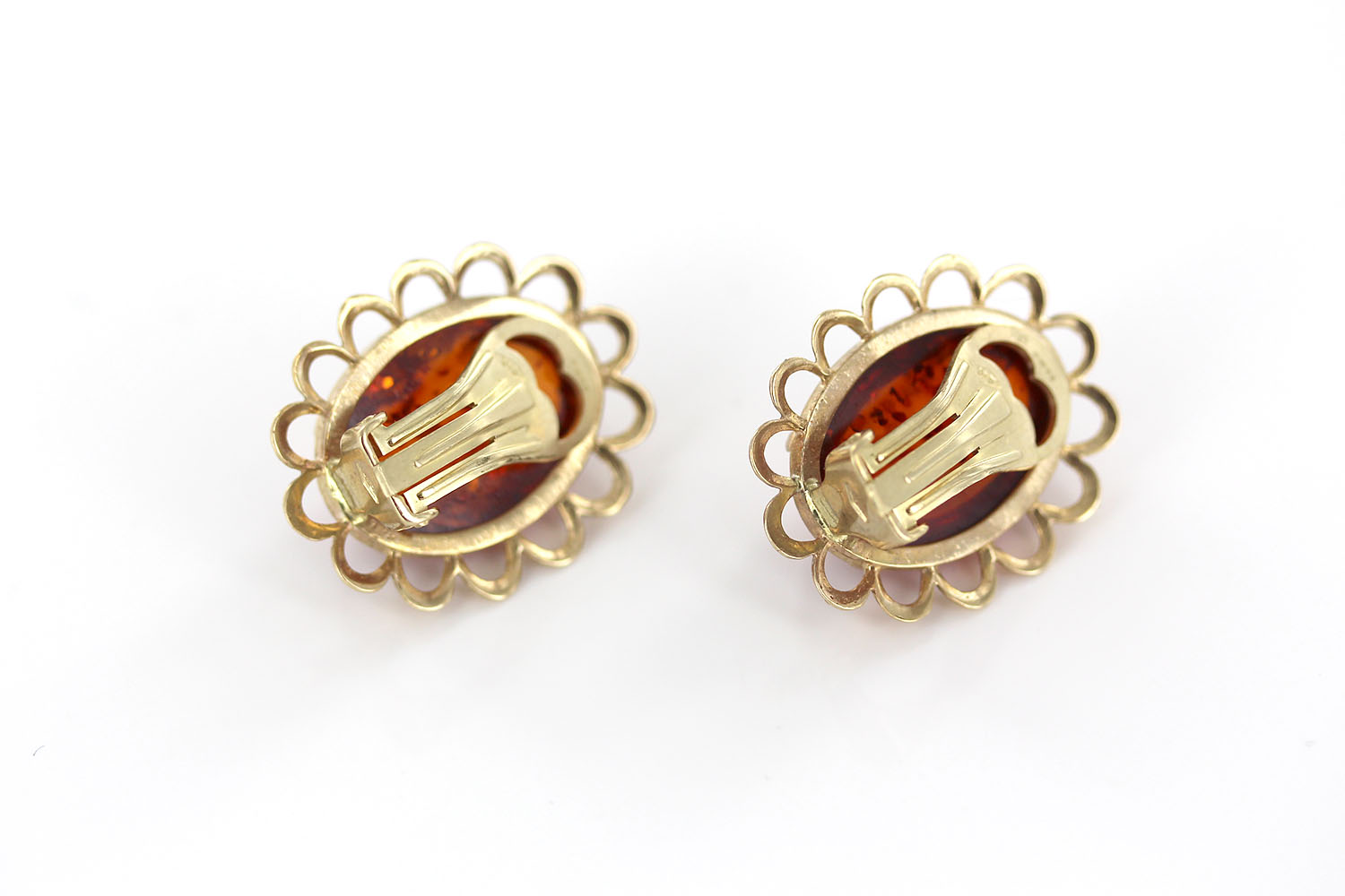 Italian Handmade German Baltic Amber Clip-On Earrings In 9ct Gold-GCL0004 RRP£995!!! - Image 6