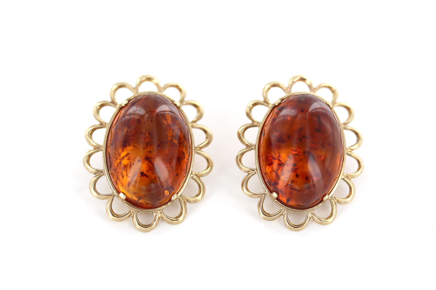 Italian Handmade German Baltic Amber Clip-On Earrings In 9ct Gold-GCL0004 RRP£995!!! - Image 5