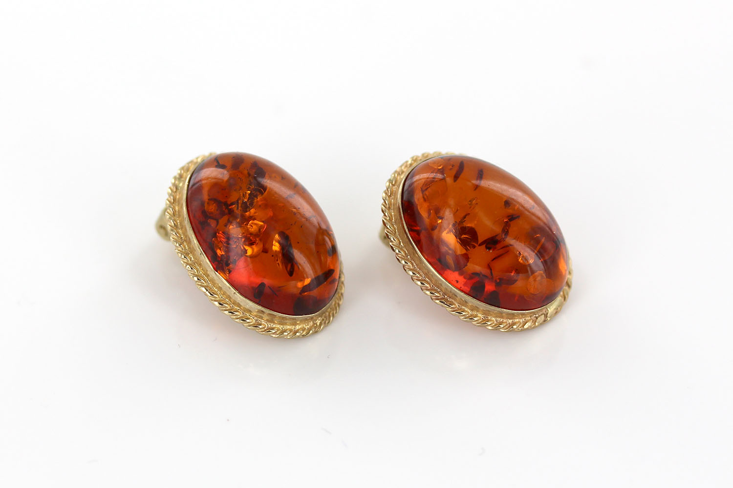 Italian Handmade German Baltic Amber Clip-On Earrings In 9ct Gold-GLC0006 RRP£995!!! - Image 11
