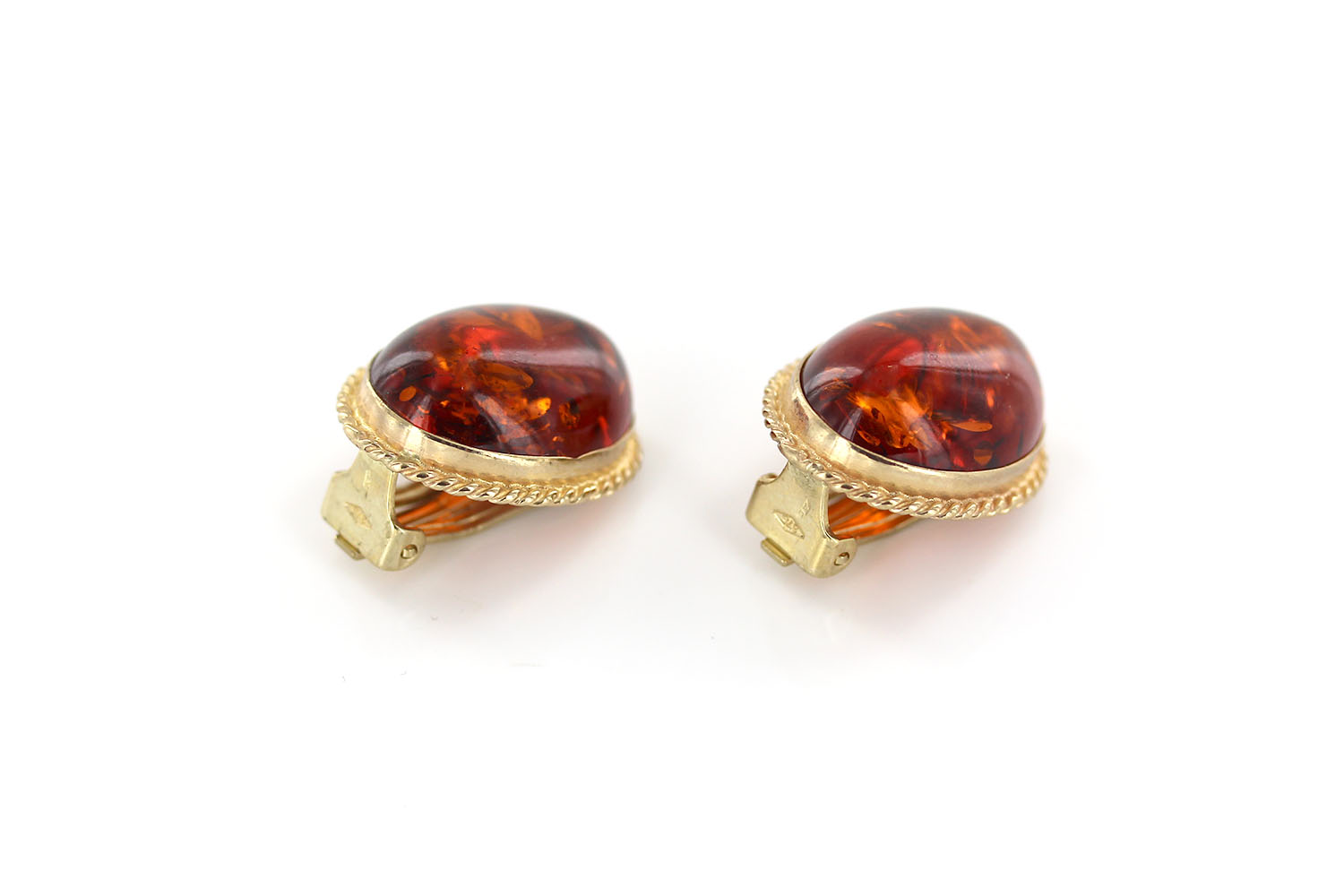 Italian Handmade German Baltic Amber Clip-On Earrings In 9ct Gold-GLC0006 RRP£995!!! - Image 9