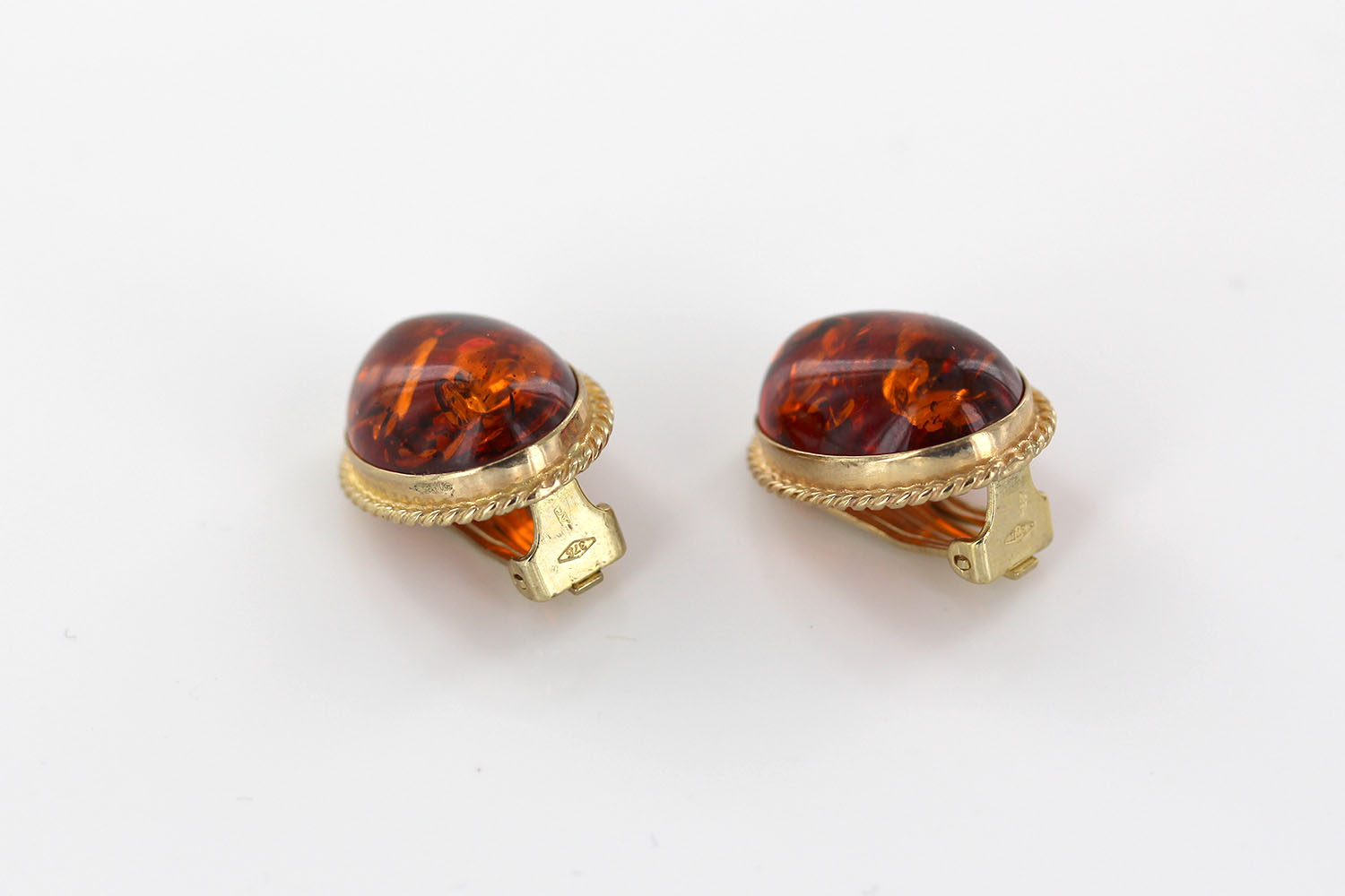 Italian Handmade German Baltic Amber Clip-On Earrings In 9ct Gold-GLC0006 RRP£995!!! - Image 8