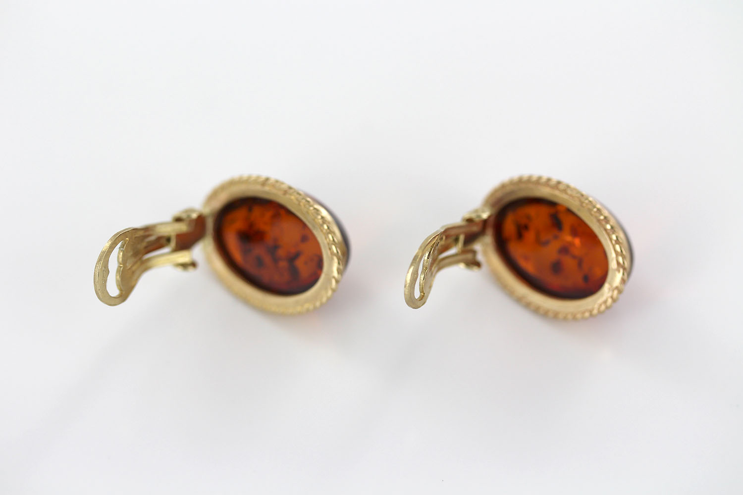 Italian Handmade German Baltic Amber Clip-On Earrings In 9ct Gold-GLC0006 RRP£995!!! - Image 6