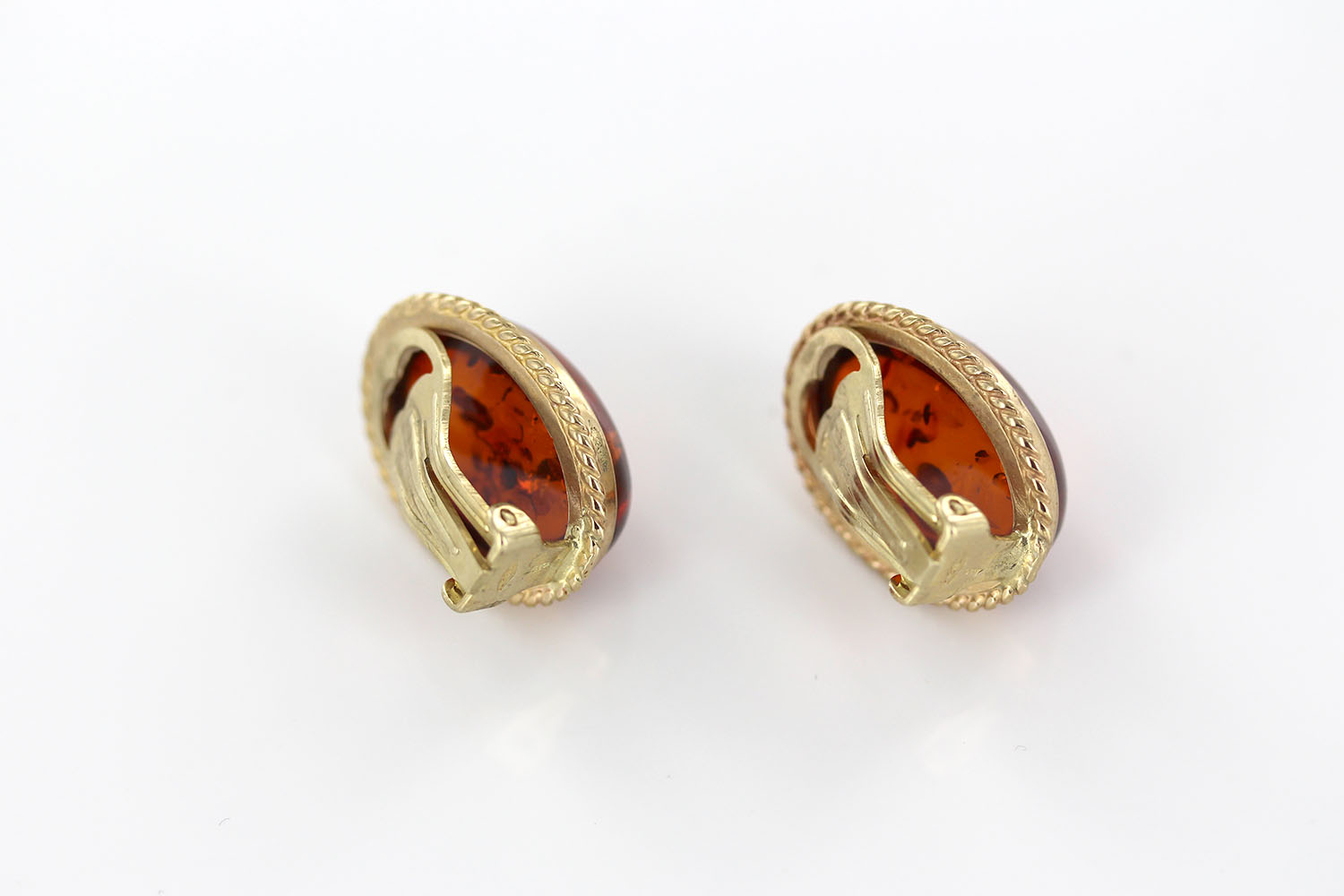 Italian Handmade German Baltic Amber Clip-On Earrings In 9ct Gold-GLC0006 RRP£995!!! - Image 4