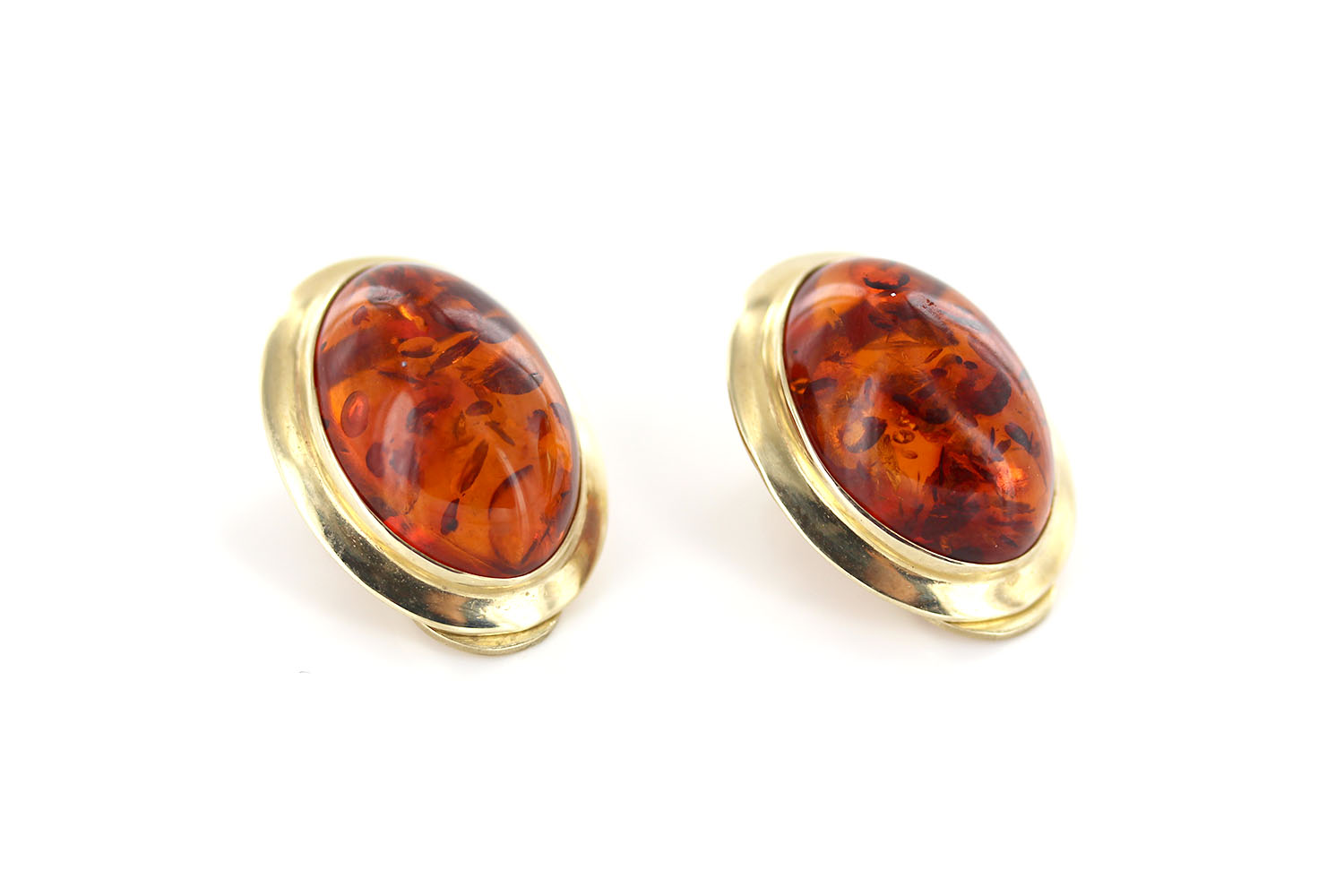 Italian Handmade German Baltic Amber Clip-On Earrings In 9ct Gold-GCL0007 RRP£995!!! - Image 3